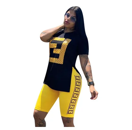 

2020 L5368 Women Clothing Half Zipper Crop Top short Sleeve Two Pieces Pant Set