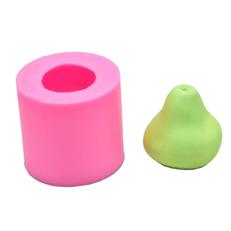 

Fusimai Large Silicone Molds Apple Lemon Dessert Pillar Pear Shaped Candle Mold