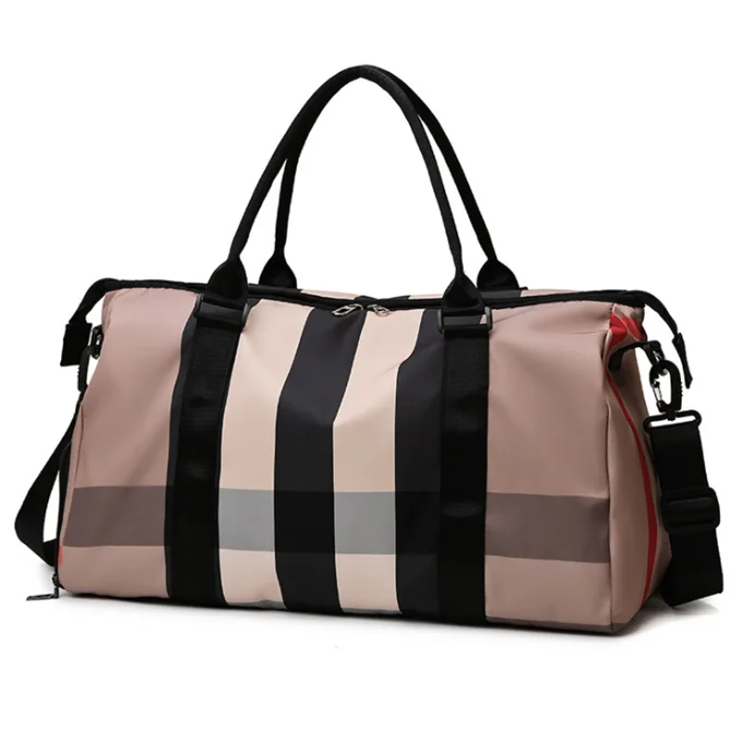 

2022 New style short-haul travel bag Outdoor wet and dry separation hand-held yoga bag Striped sports fitness bag, 5 colors