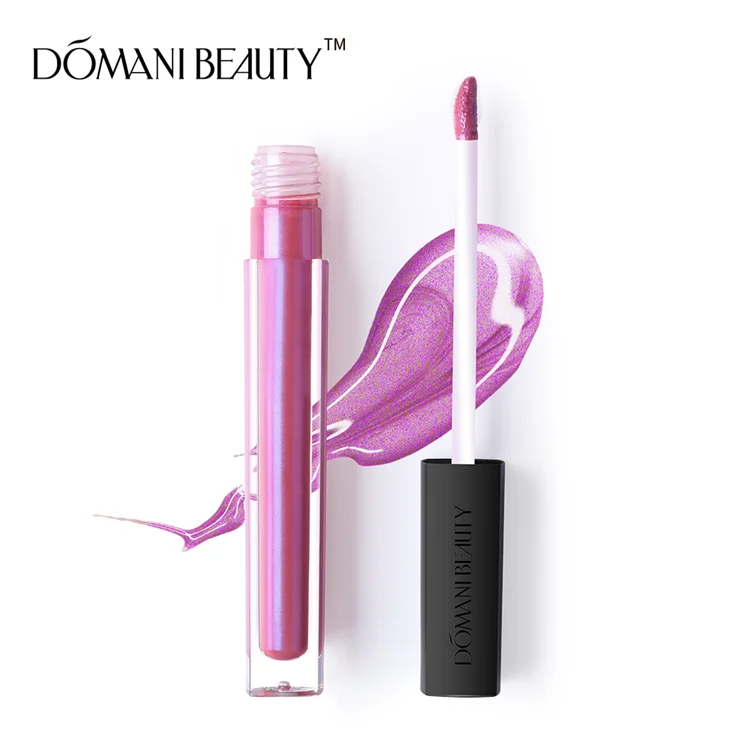 

Domani Beauty Wholesale 6 Colors Shine Glitter Squaeeze Tube Nude Vegan Custom Logo Private Label Lipgloss Lip Gloss