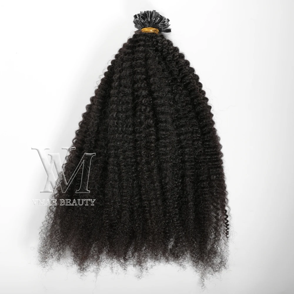 

VMAE Prebonded Cuticle Aligned Virgin Human U Tip Hair Extensions Natural Color Afro Kinky Curly Mongolia 100g 4A 4B 4C 1 Piece