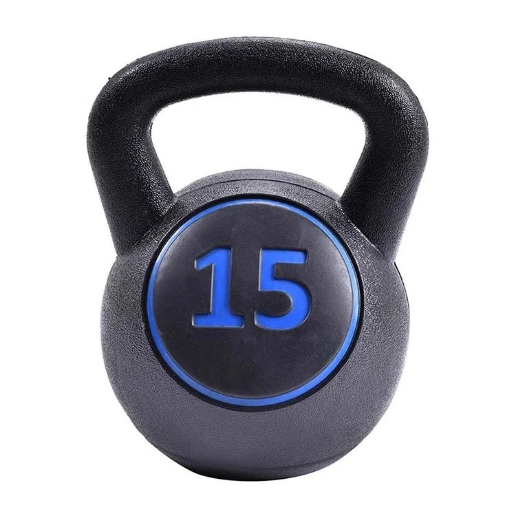

Wholesale Fitness Equipment Weighted 5lb 10lb 15lb plastic Kettlebell Set for Training and Body Toning, Customized color accept