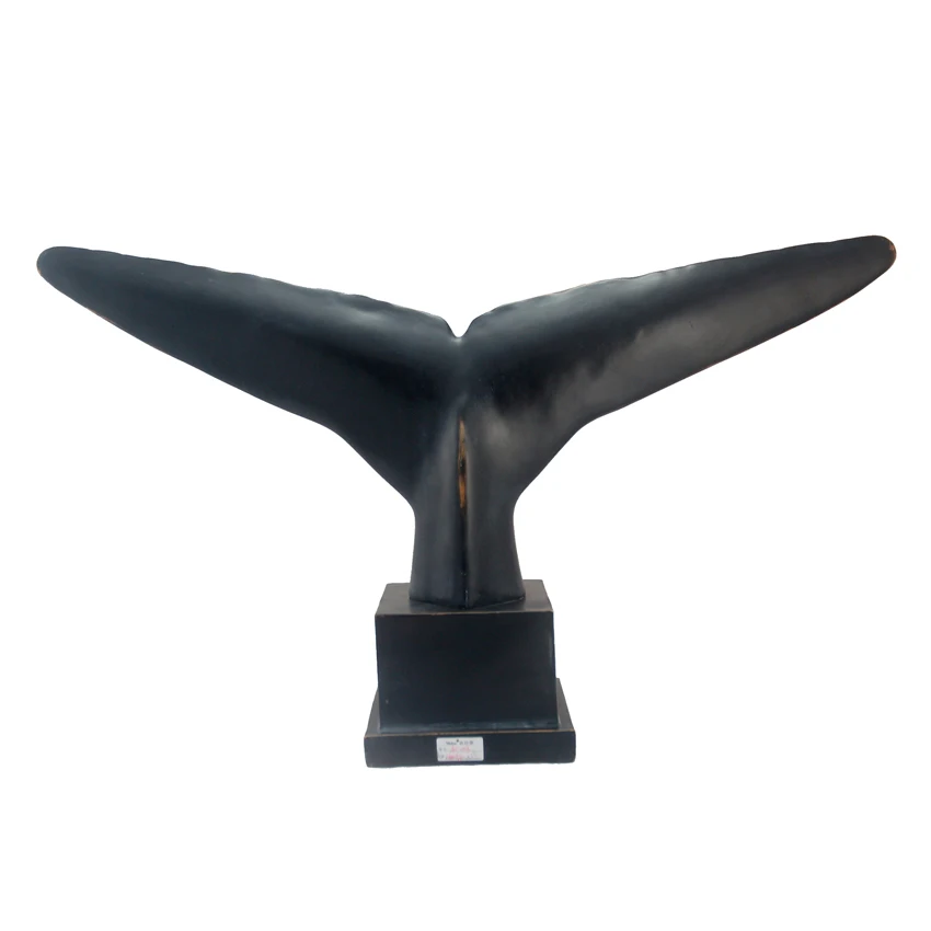 Nordic black resin ocean animal decoration whale tail statue indoor decoration details