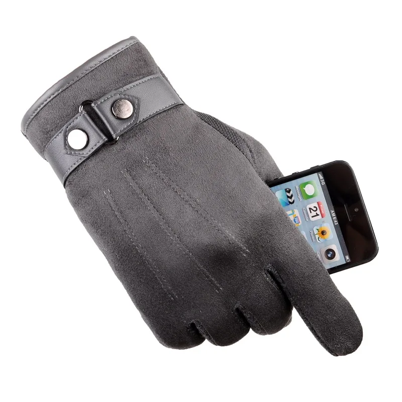 

Motorcycle Men's Touch Screen Gloves Washed Plus Velvet Warm Ladies Couple Riding Gloves, 4 colors available