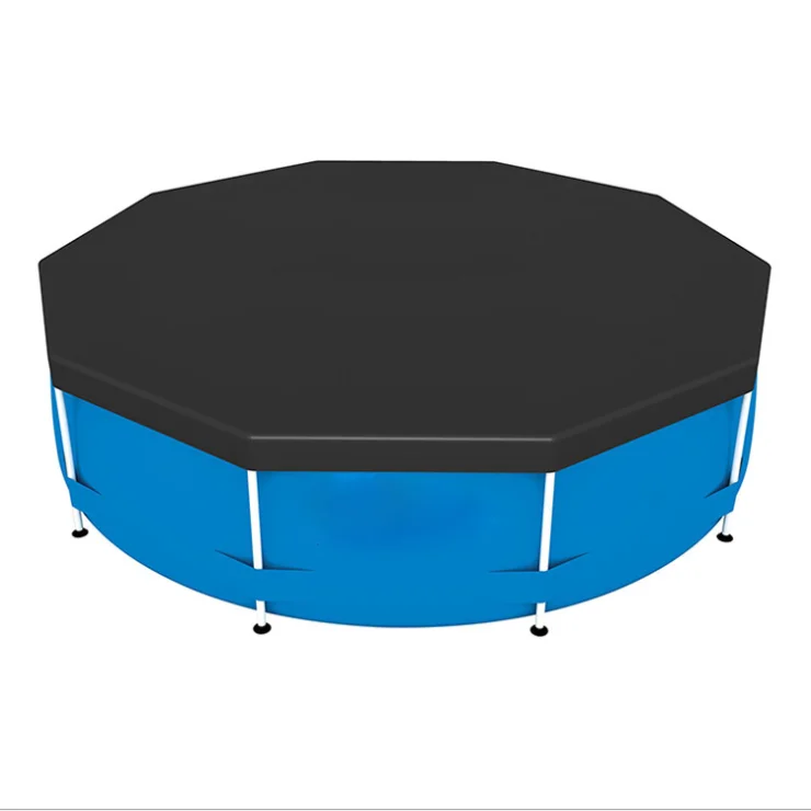 

Durable Polypropylene Safety Swimming Pool Cover Pool Ground Cloth For Circular Inflatable Pool, Blue