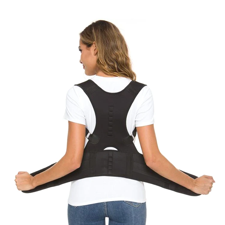 

Wholesale High Quality Neoprene Magnetic Adjustable Therapy Back Brace Body Posture Corrector, Black