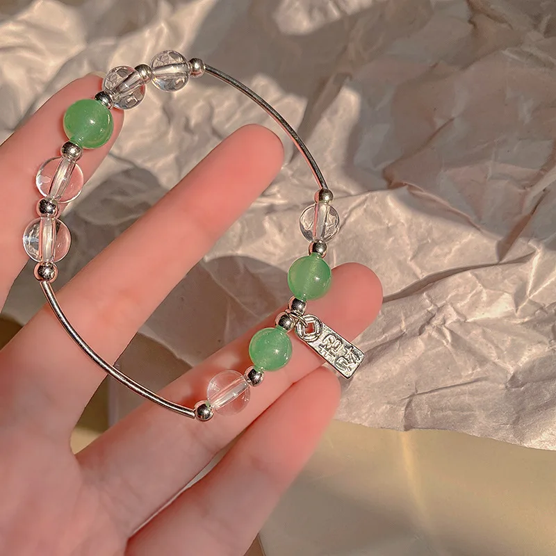 

Lucky Green Crystal And Money Drawing Pendant Charm Bracelets Personalized Gift For Women