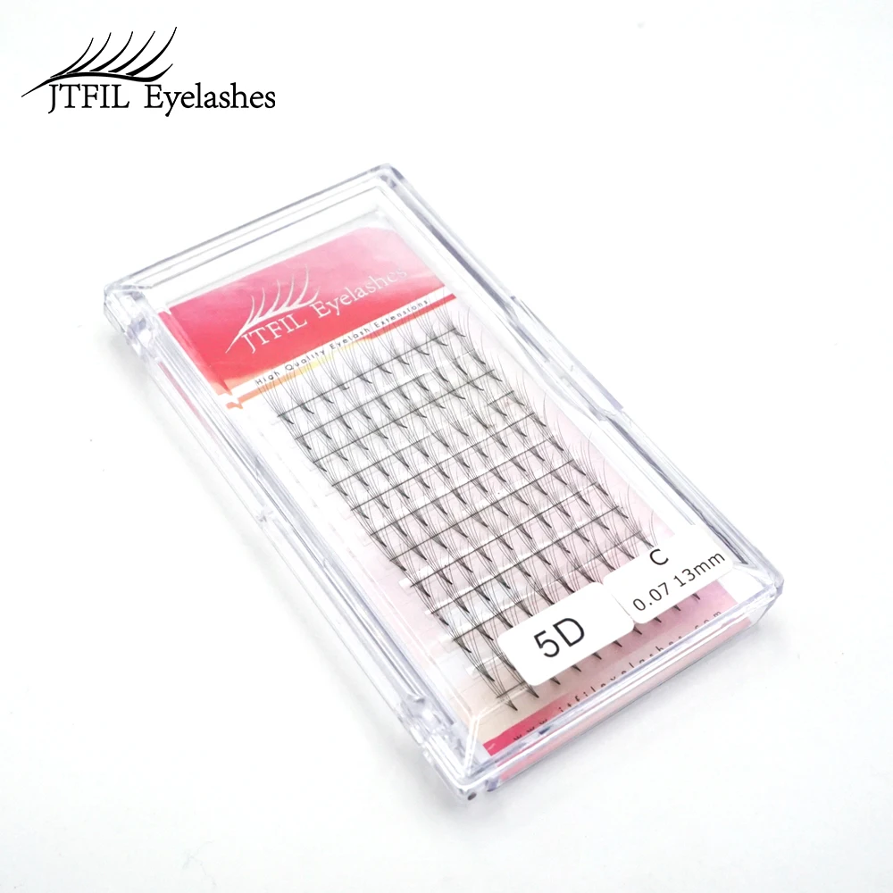 

handmade slik eyelashes long stem pre made russian volume 0.05 premade cluster fan eyelashes