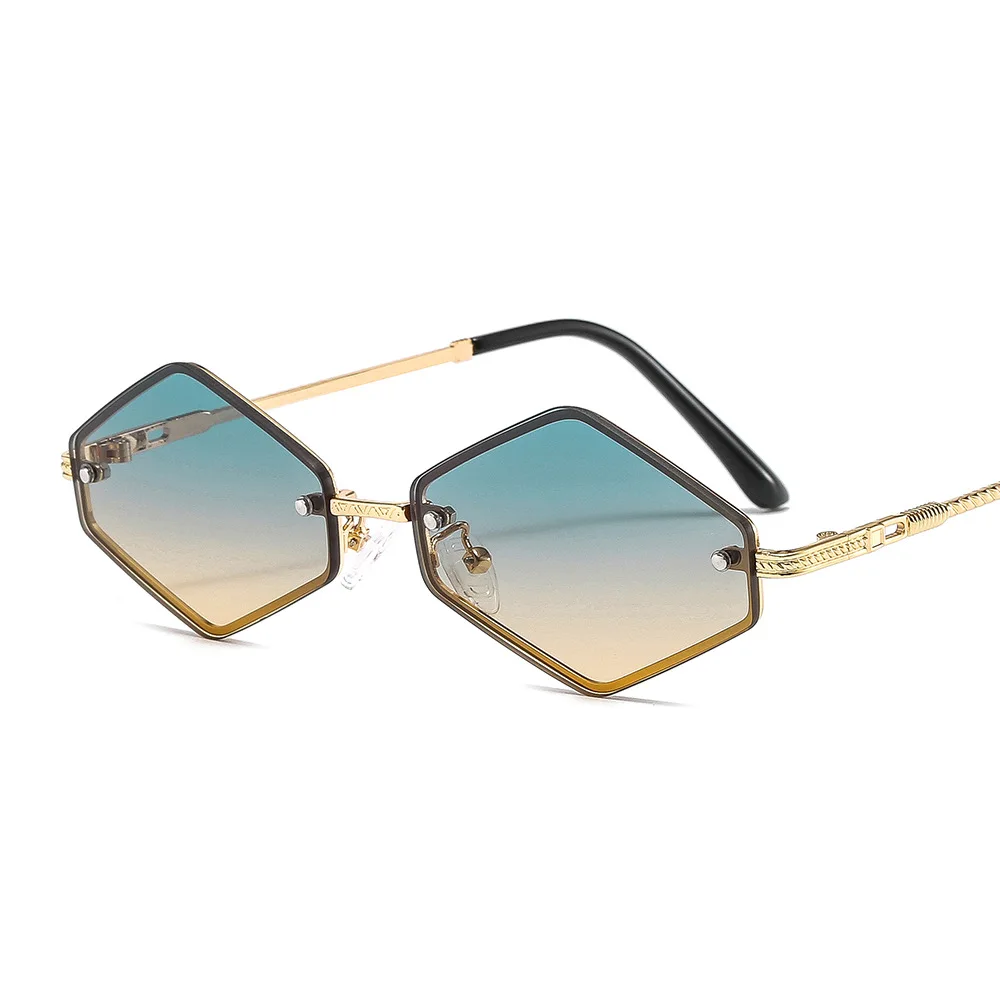 

2021 New small metal frame rhombus sunglasses uv400 metal personality sunglasses, Mix color or custom colors