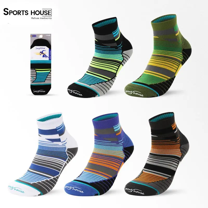 

Premium Bulk No Logo Men Stripe Crew Running Sox Merchandise 2022 Ribbed Socken Male Sport Socks