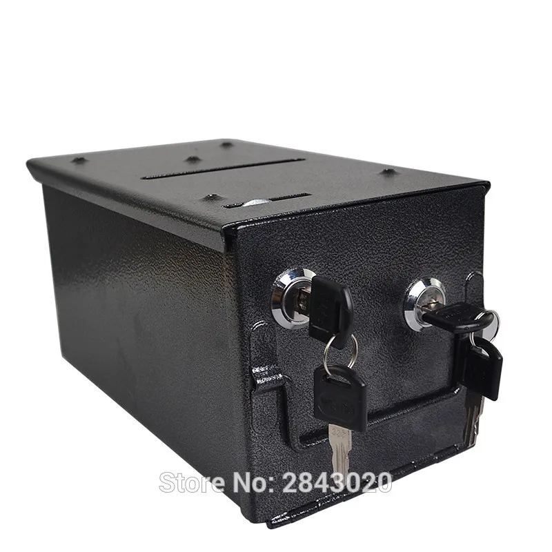 

Metal Iron Safe Box Poker Chips Bank Double Security Money/chip Case Professional Coin Box, Black