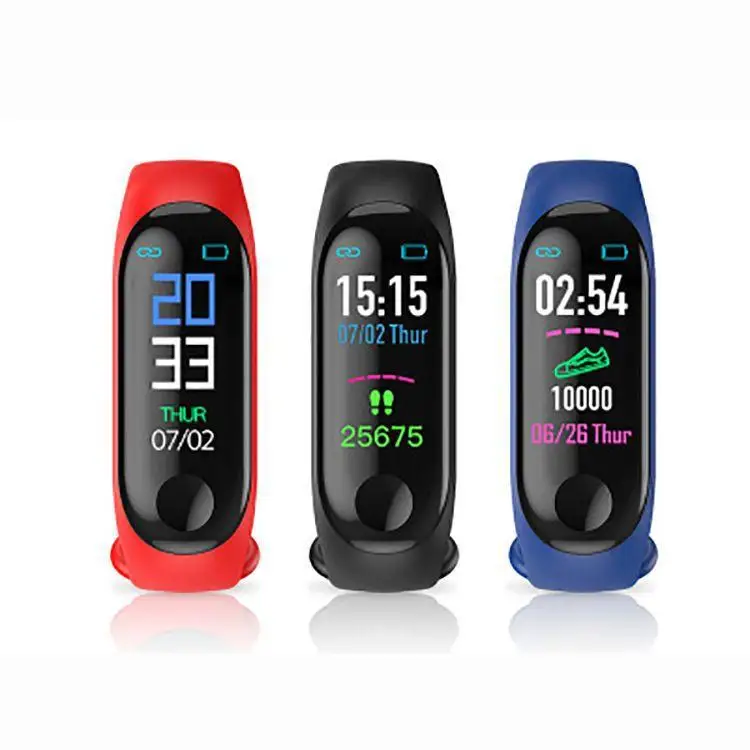 

2021 New Waterproof sports smart bracelet M3 M4 M5 M6 heart rate sleep health monitoring Blue tooth smart watch, Colors