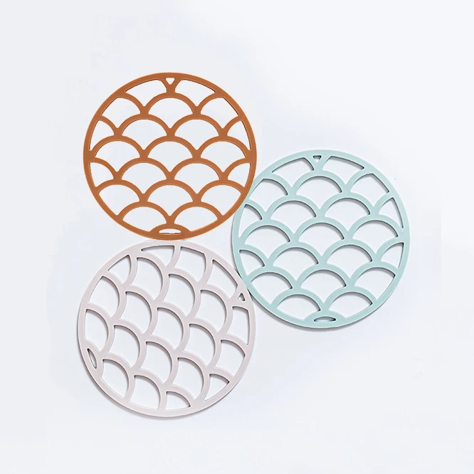 

Round dining table mat bowl pads non-slip tea coffee milk cup coasters silicone placemats