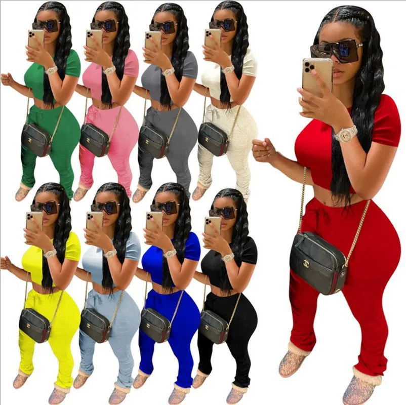 

Wholesale Spring And Summer Solid Color Plus Size Womens Summer Two Pieces Set