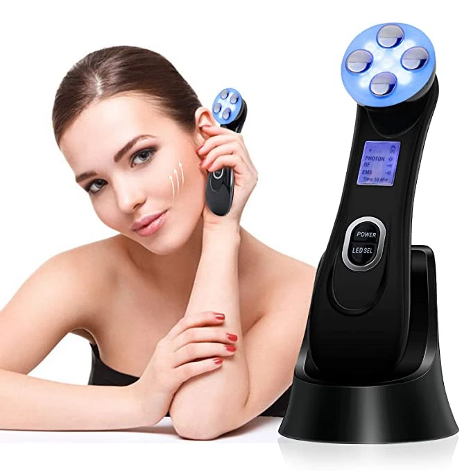 

High Frequency Facial Machine 5in1 Ultrasonic LED light therapy Acne Wrinkle removal EMS Skin Care Beauty Machine