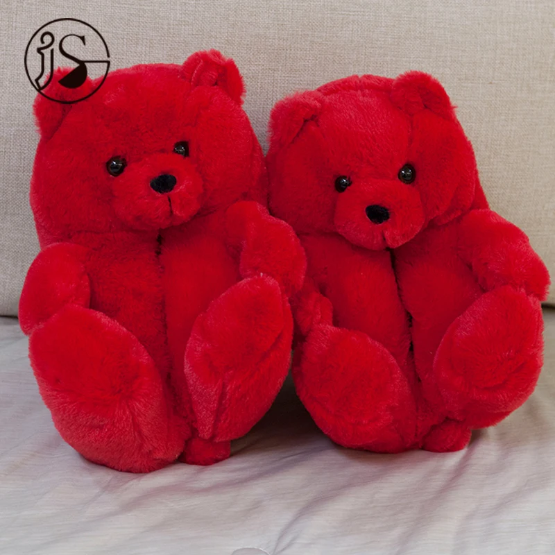 

Hot Sales 2021 Attractive Design teddy bear slippers Lovely Various Styles Teddy bear slides Women House Shoes