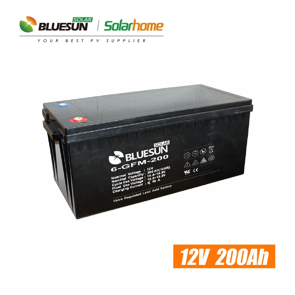 
10kw solar panel system long warranty 12V 200ah Li ion agm gel solar batteries 