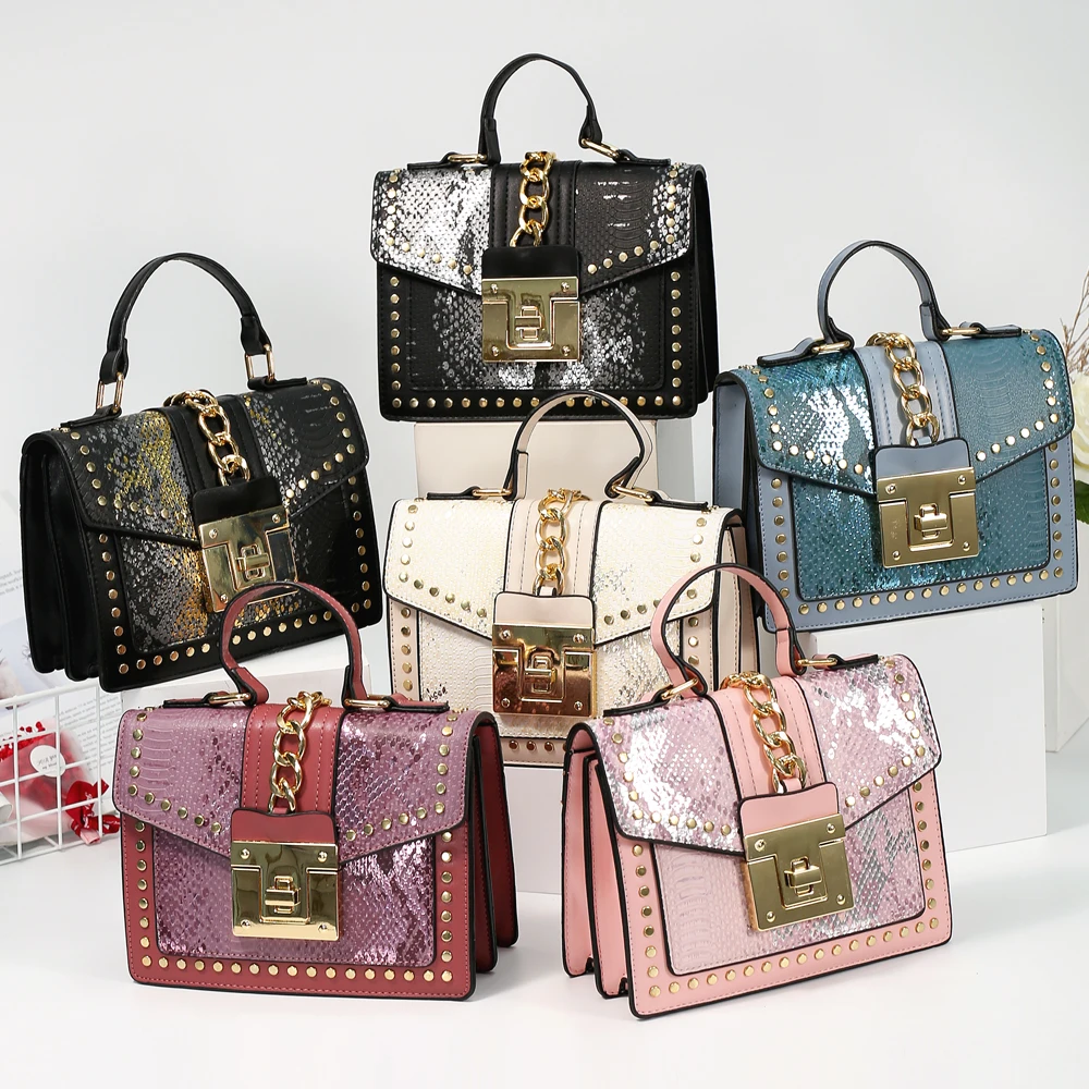 

New Style Recommended Fashion High Quality Leather Single Shoulder Chain Handbag Wallet Purses Handbags Women Hand Bag, 6 colors