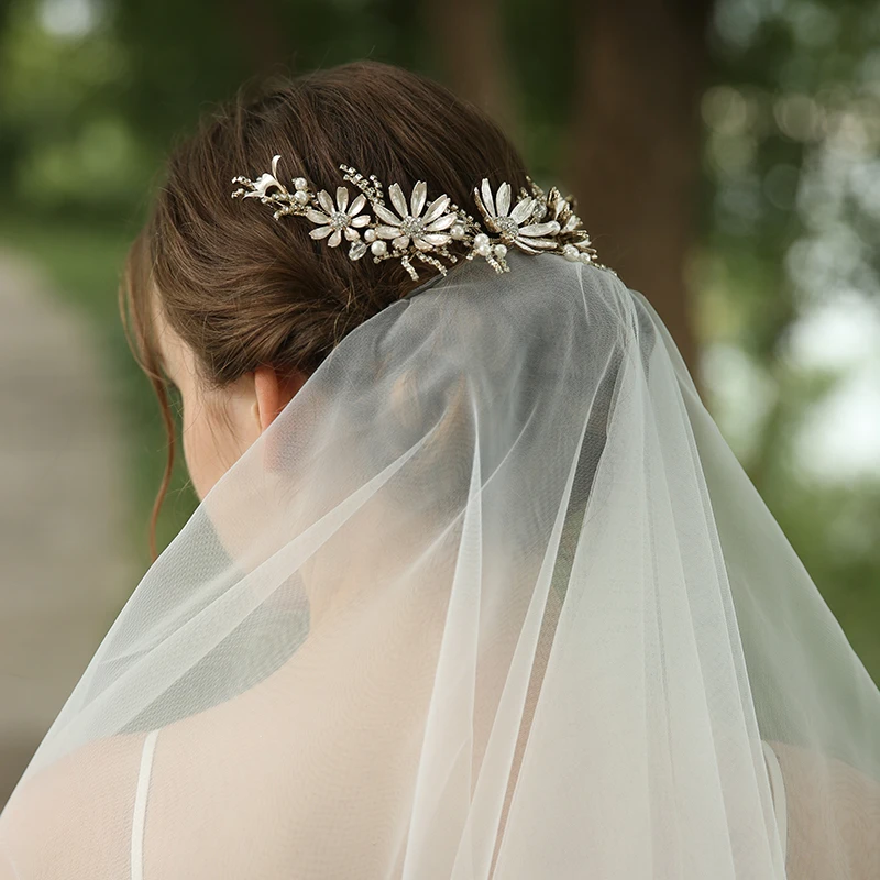 2020 Fashion Hair Accessories Gold Crystal Flower Headband Wedding Bridal Headpiece