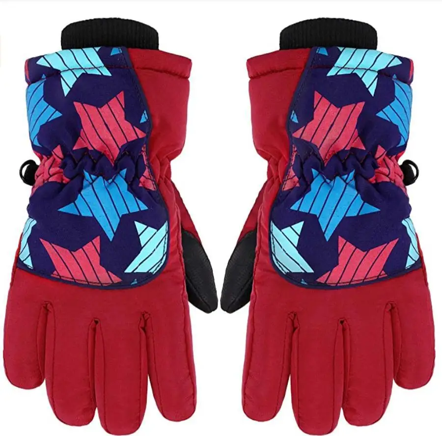 

Winter New Children Ski Gloves Kids Windproof Waterproof Sports Ski Gloves for kids outdoor, Black