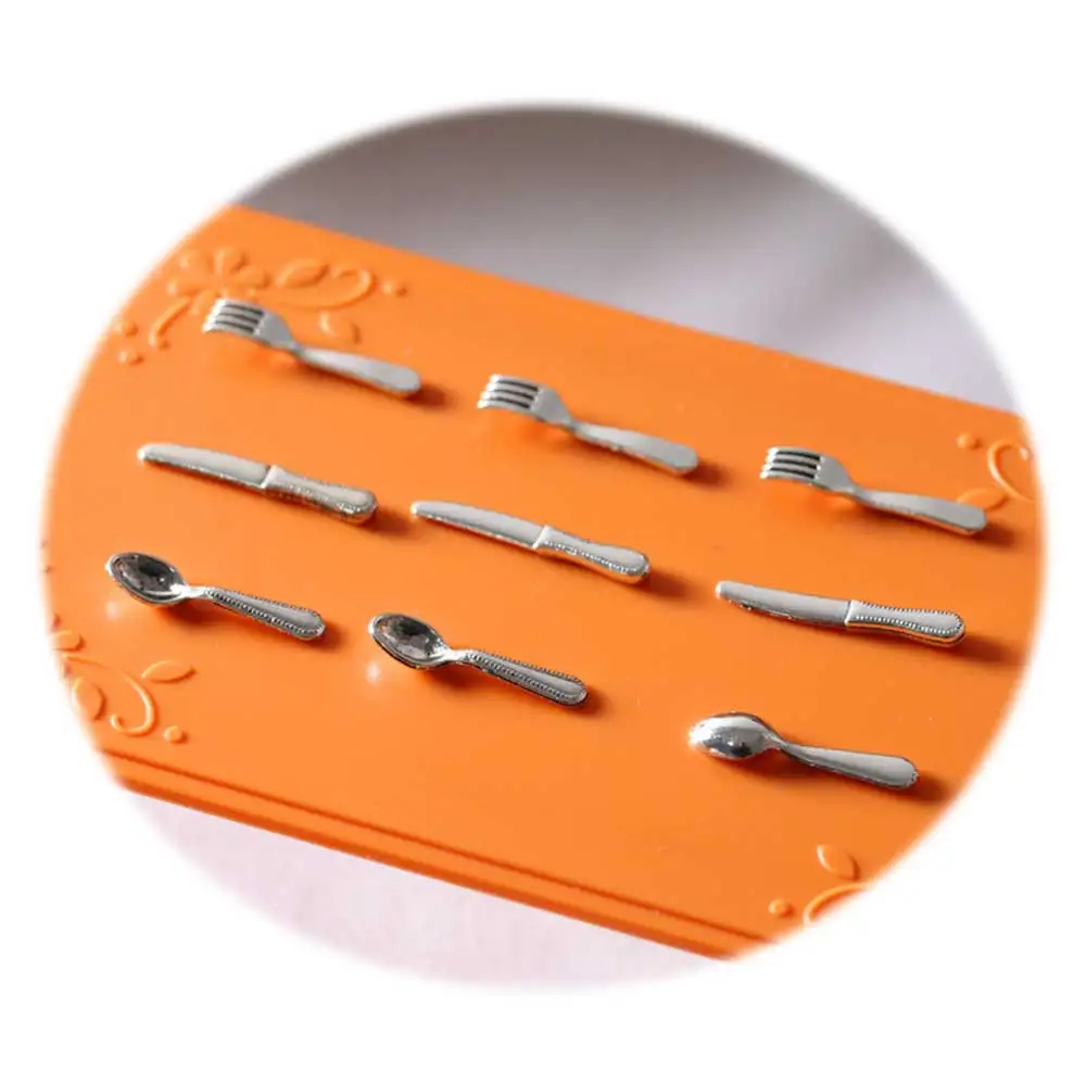 100pcs Dollhouse Miniatures Tableware Mini Cutlery Cheese Knife Fork Spoon Children Toy for Doll House Decor Hotsale