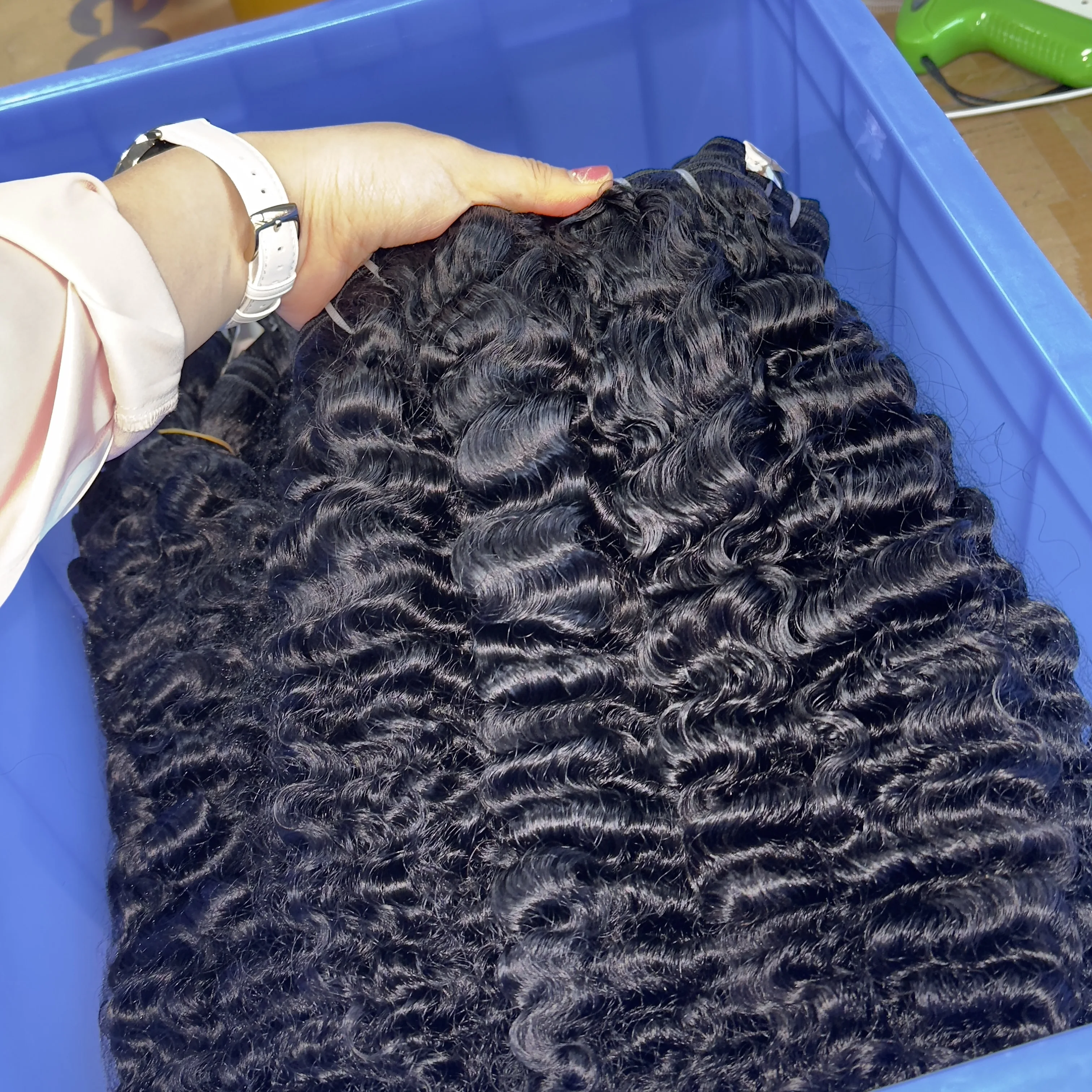 Double Drawn Burmese Curly Unprocessed Human Hair Extensions Drop Shipping Vendor Indian Curly Wavy Hair Styles