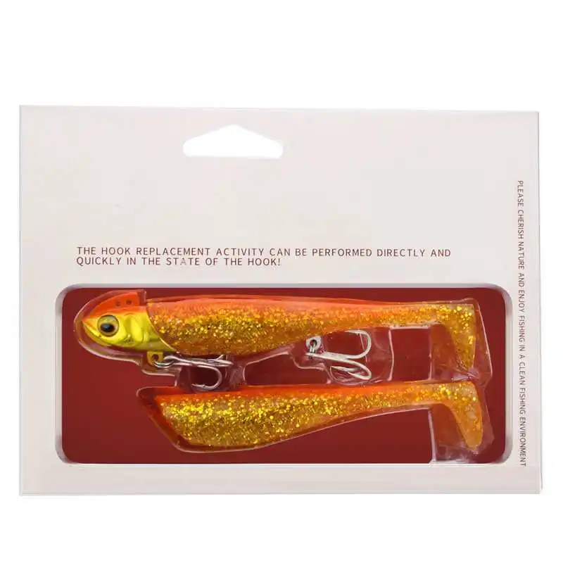 

Fishing 19g 23g 30g 37g Lures Lead Head Sinking Wobblers Lure with Soft T-Tail and Spare-Tail Swim Baits soft lure, 7colors