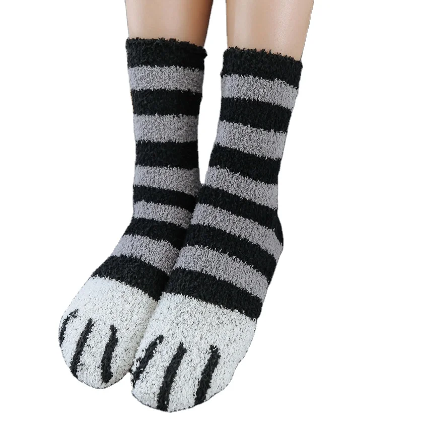 

Cat's Paw Socks Winter Warm Coral Fleece Socks Autumn And Winter Cat Claws Children Adults Winter Thick Warm Socks