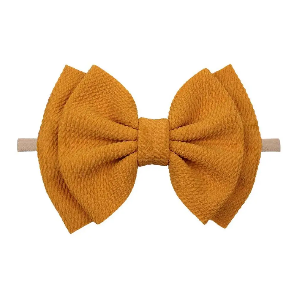 

6'' Waffle Hair Bows Nylon Headband For Kids Elastic Girls Soft Baby Nylon Headbands Hot Sale Hair Band 2019 Hair Accessories, 32 colors