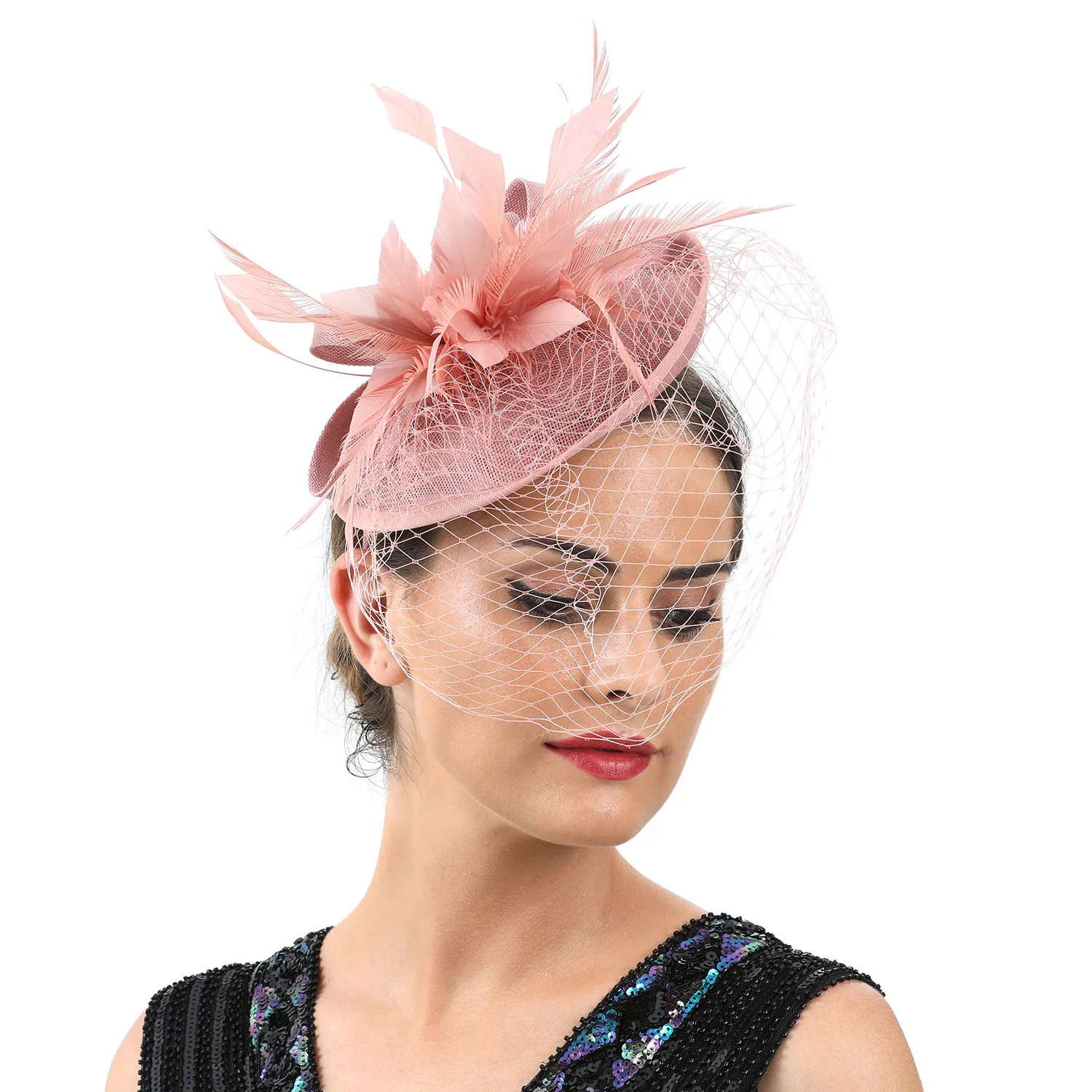 

Designer Hawaiian Fascinators Hats Fashion Sinamay Church Hat Wedding Theme Party Beanie Headgear for Women ladies