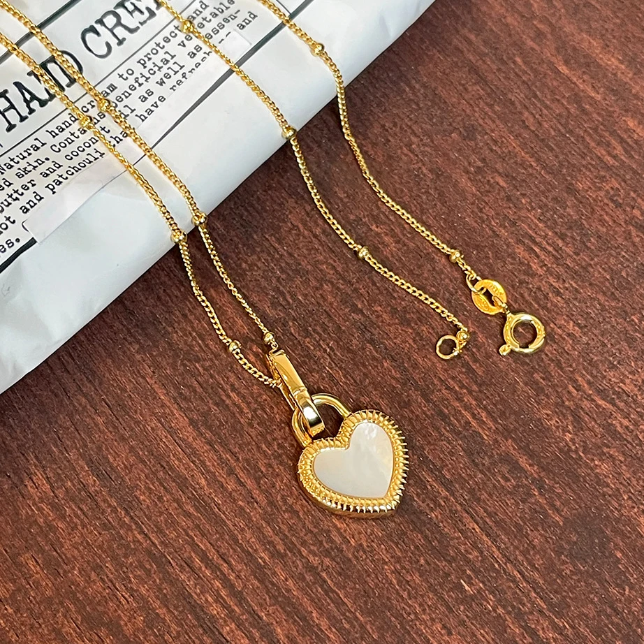 

VIANRLA 925 Sterling Silver Necklace black and white love Pendant Simple Luxury Elegant Necklace For Women Jewelry Gifts
