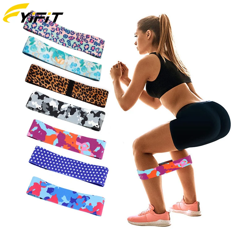 

Exercise Workout Stretch Silicone Booty Hip Loop Polyester Cotton Resistance Bands, Customized color