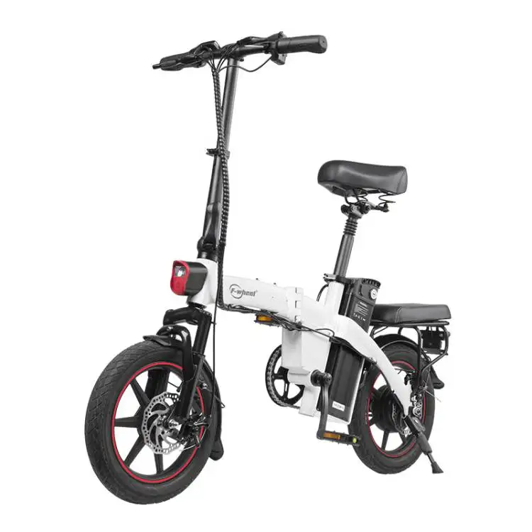

electric bike dyu mini electrical bicycle 350w 48v motor power folding e-scooters with pedals 21Ah lithium battery anti-theft