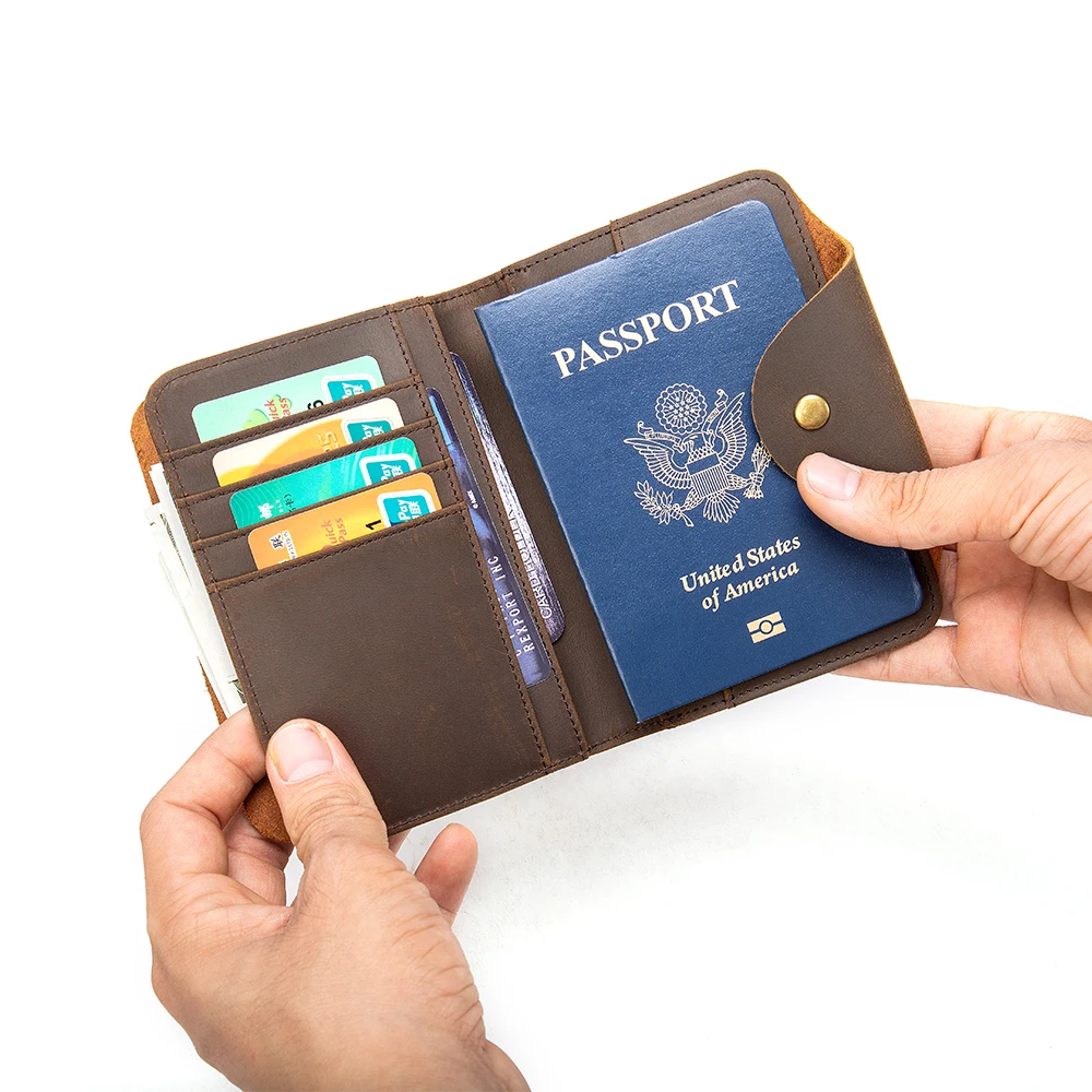 

Marrant 7417 multi-function card holder genuine leather wallet slim leather passport holder for travel