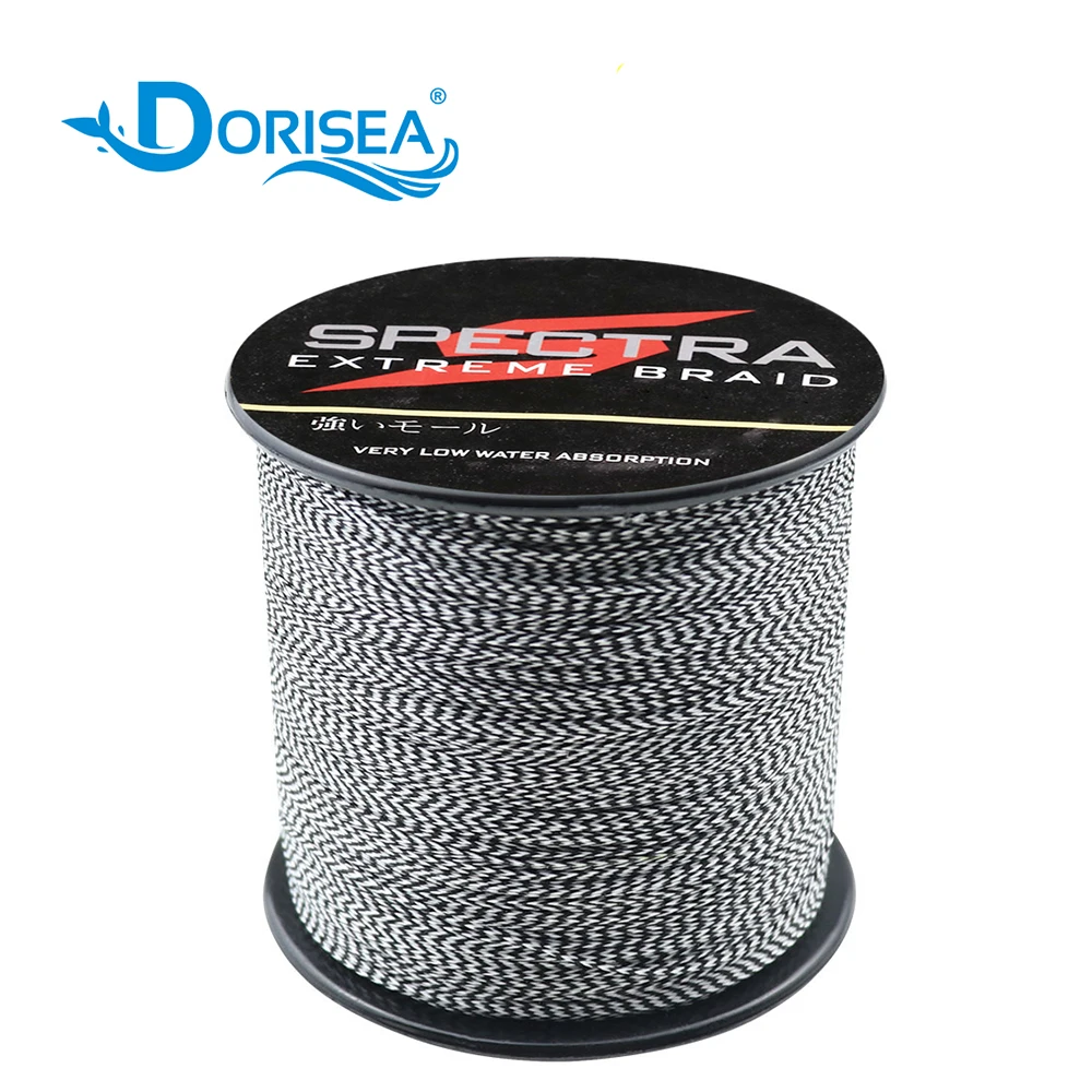 DORISEA 4 Strands Top Quality White-Red Yellow-Red Spotted 100M-2000M 6-100LBS 100% PE Braided Multifilament Fishing Line, Yellow-red,white-red,black-white