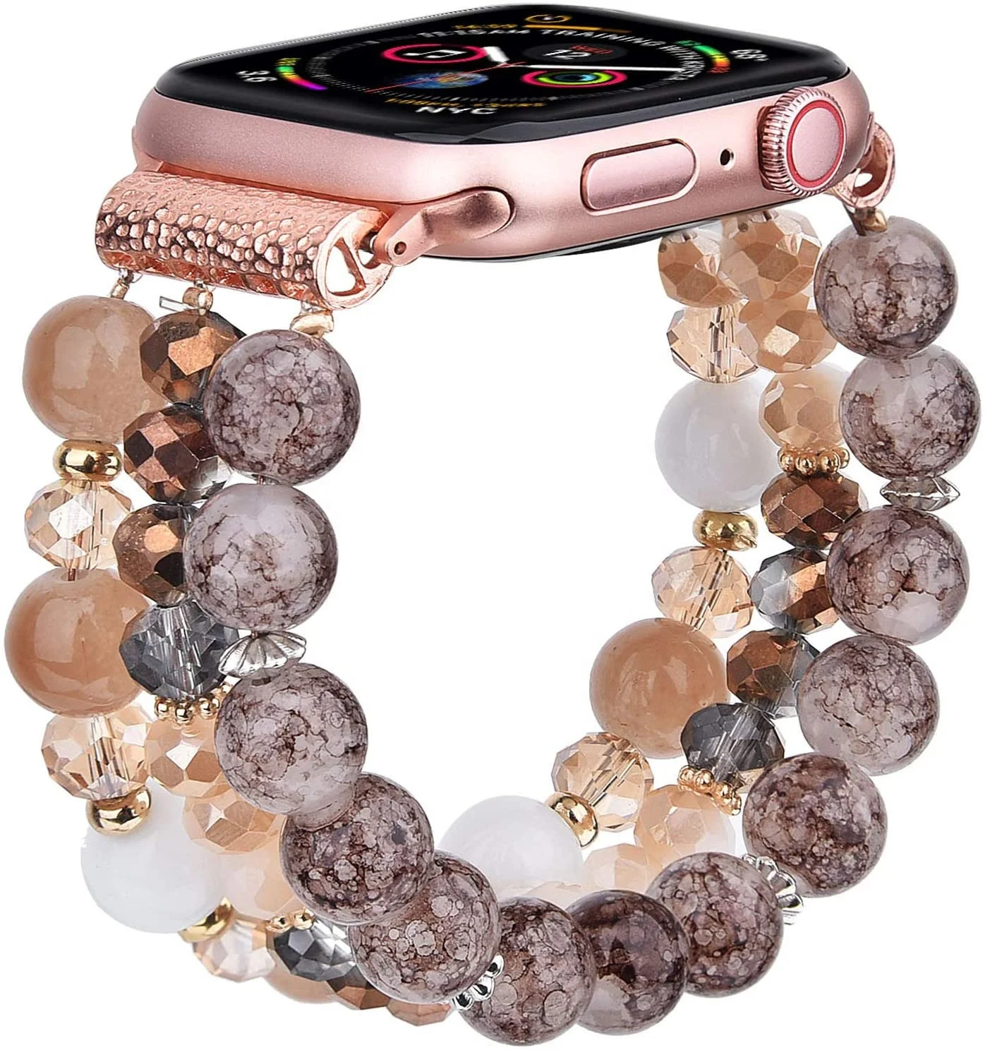 

for Apple Watch Band 38mm 40mm Women for iWatch Bands Series 6 5 4 3 Handmade Beaded Elastic Stretch Pearl Bracelet Strap