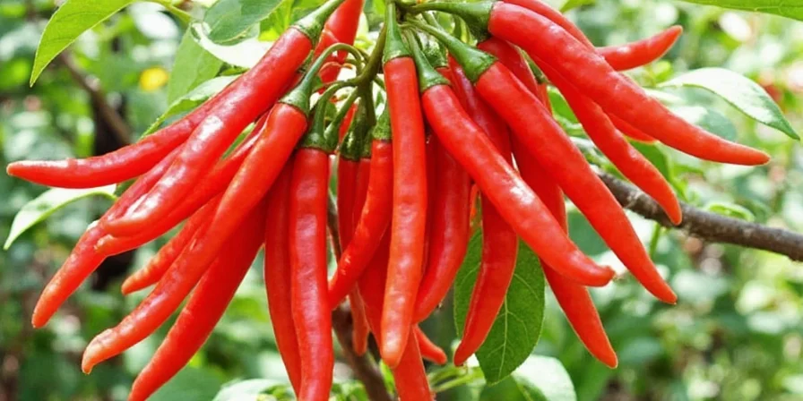 Tiny red thai bird's eye chillies