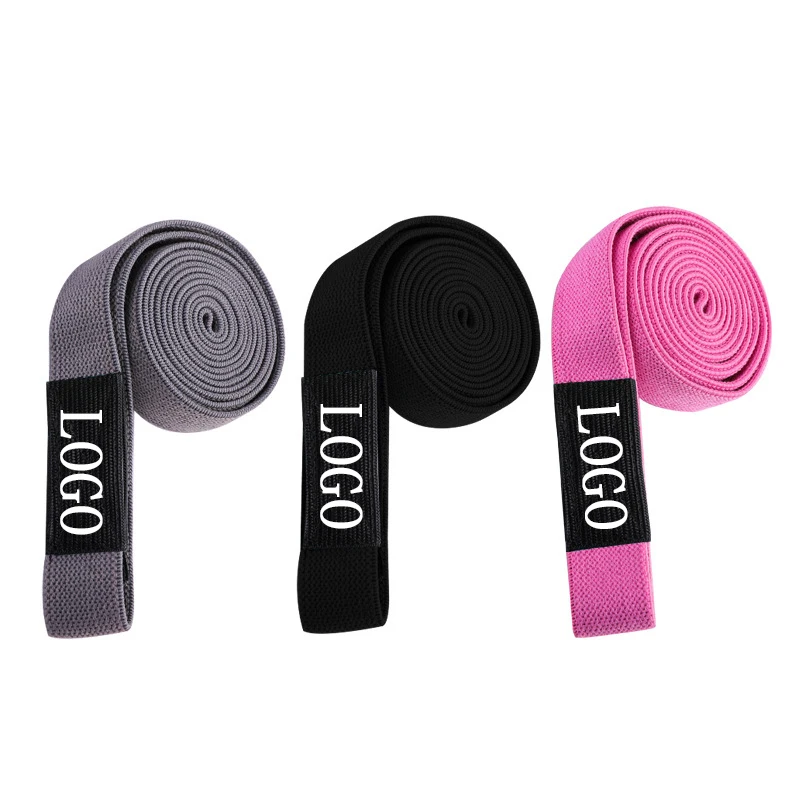 

New design Custom Logo Gym Exercise Loop cotton fabric Pull Up Assist long Resistance Bands set vendor