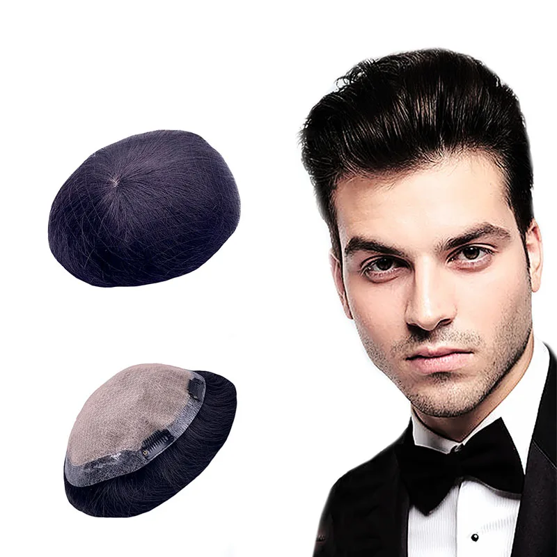 

Mz Top quality human prices human blond Injection Silk hair toupee, #1,#1b,#2