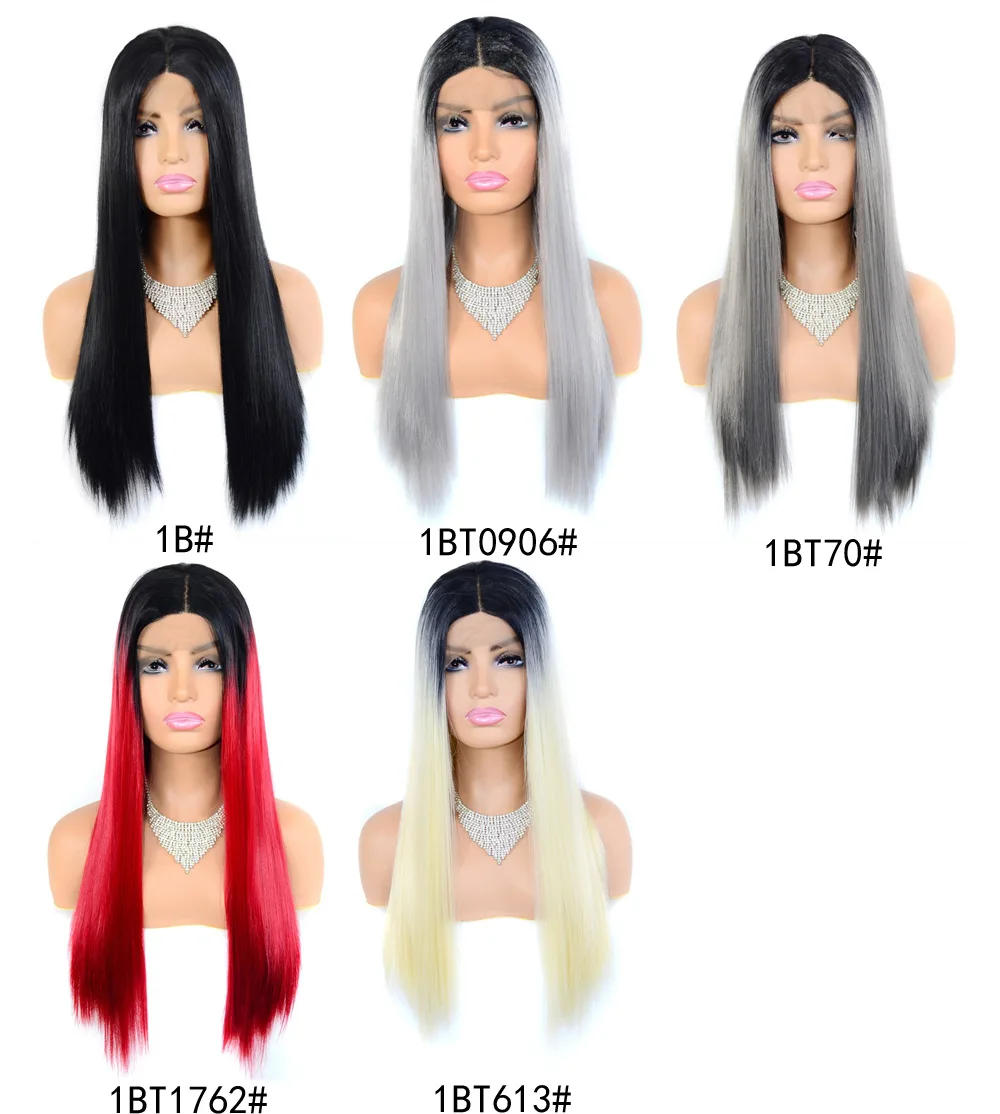 

T Shape Front Lace Wig Gradient Ramp Straight Lace Cover Wigs, See details