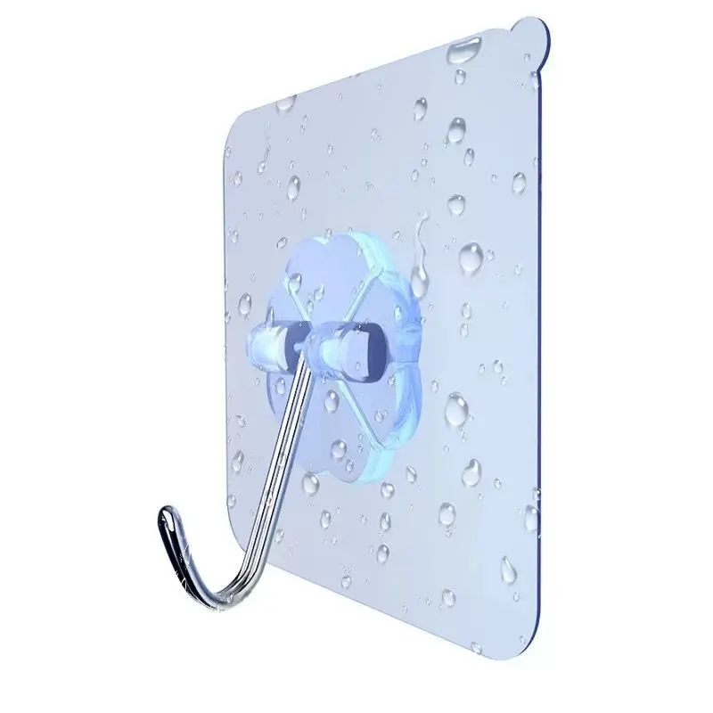 
Transparent traceless hooks, powerful rotating hooks on the wall, plastic door after the kitchen door without drilling sticky ho 
