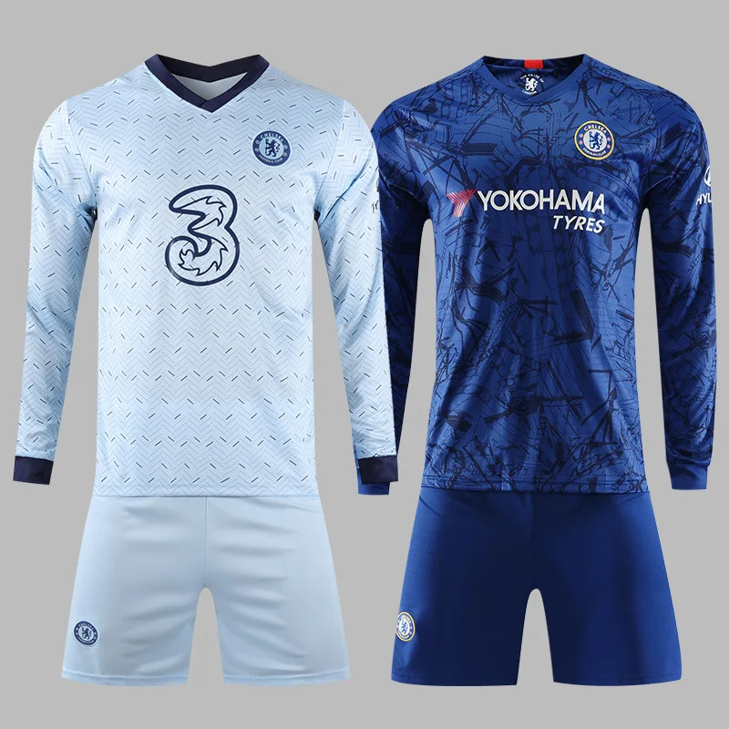 

Long-sleeved football jersey set autumn and winter printing custom jersey