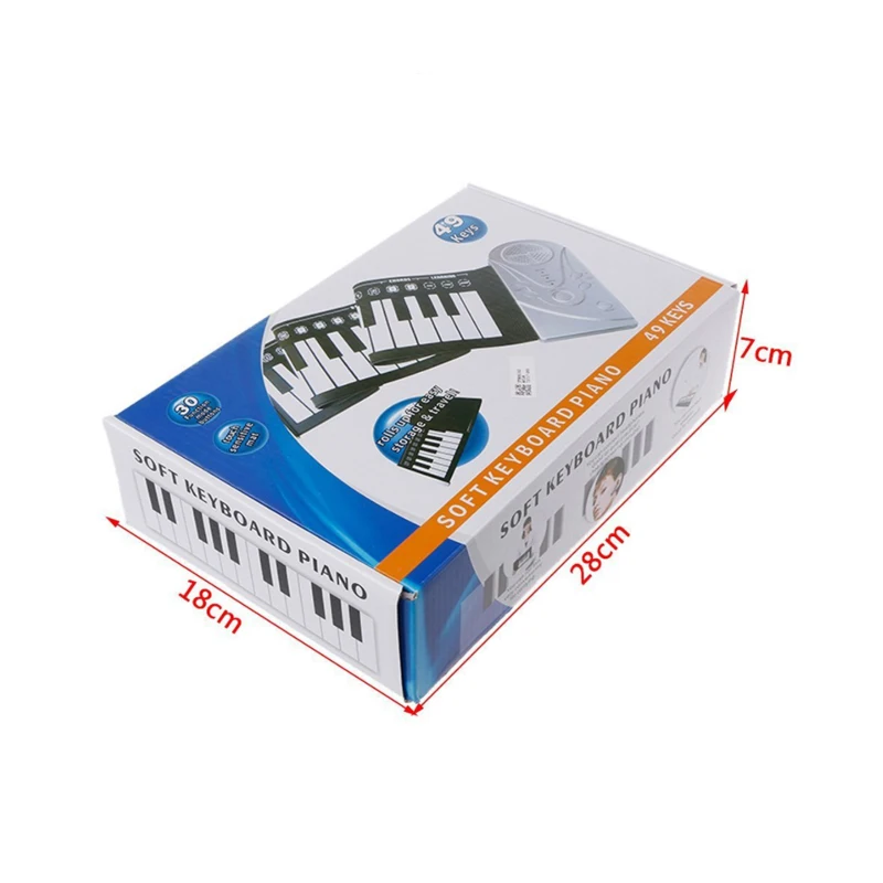 Dropshipping Electric Flexible Soft Key MIDI  Piano Hand Roll 49K Piano Folding  Keyboard  Portable Digital Piano