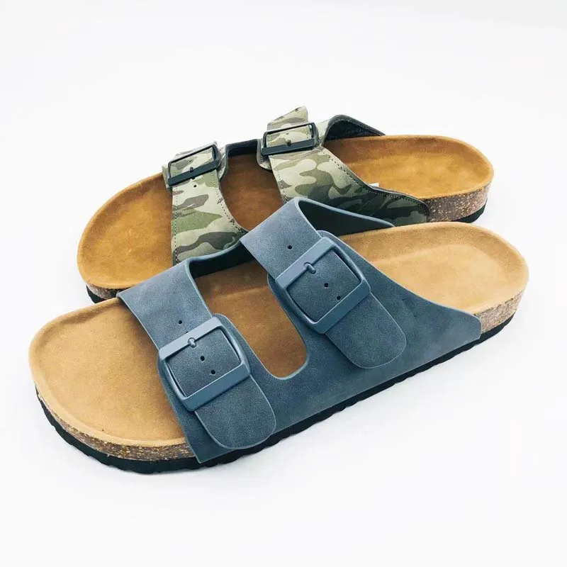 

High Quality Custom Logo China Men Slipper Flip Flop Men Shoe Cork Slipper, Camo navy