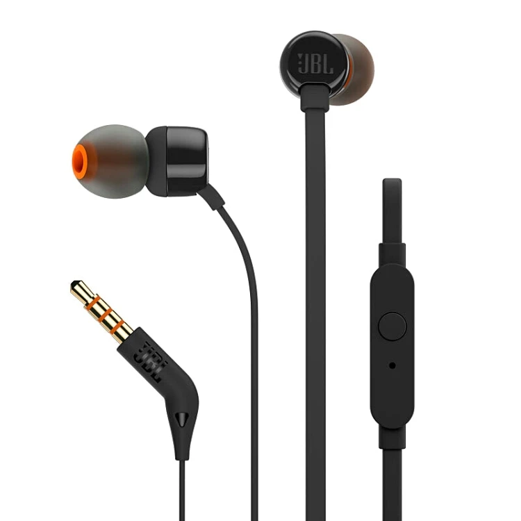 

Amazon Top Seller JBL T110 3.5mm Plug Wired Stereo One-button Wire-controlled In-ear Earphone with Microphone Supports HD Calls