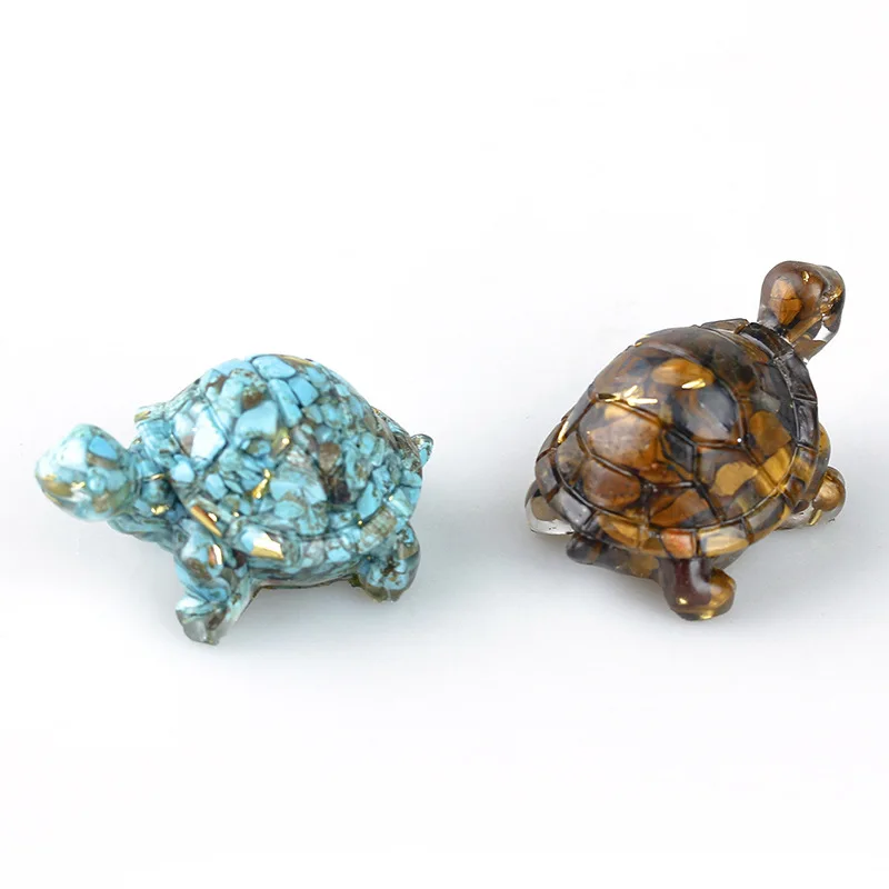 

Crystal natural stone animal tortoise ornament cute gravel resin craft creativity gemstone Micro landsca decoration wholesale