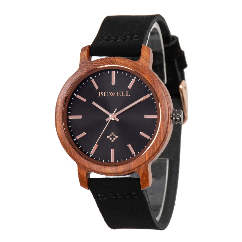 

Bewell Mens Wristwatch Custom Logo Personalized Wooden Watch
