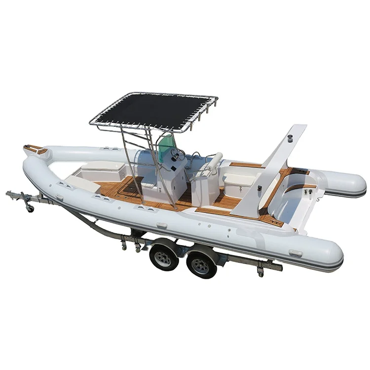 

High Speed 760 cm China qingdao semi rigid PVC Hypalon inflatable pontoon boat for sale, Customized