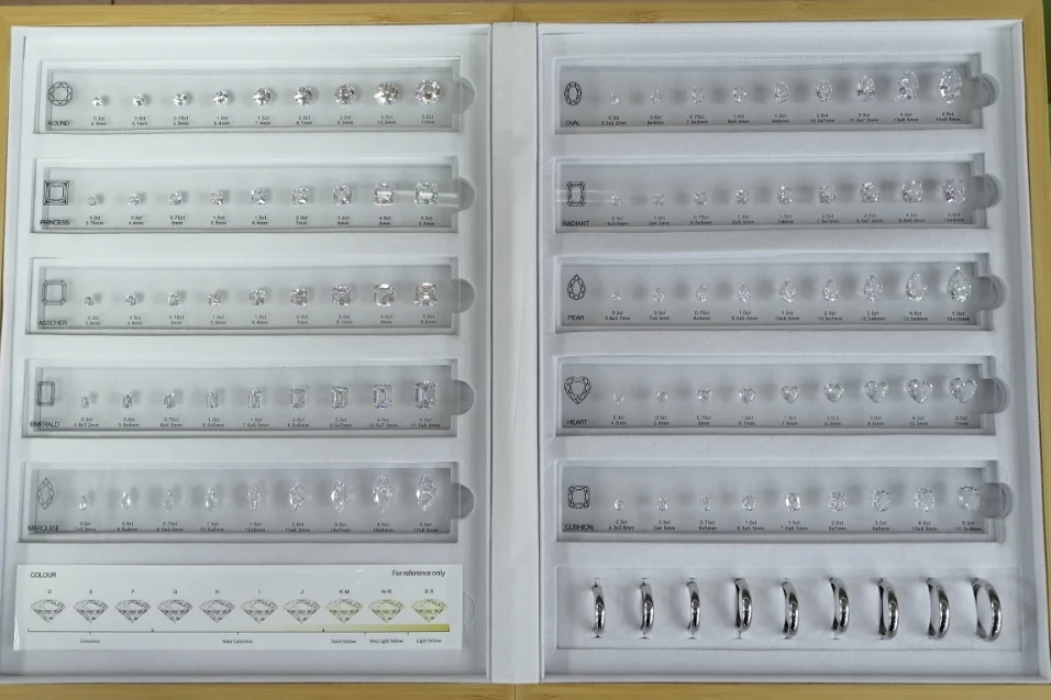10 Shapes 90 Sizes Reference Chart Crushed Ice Cut Cubic Zirconia Comparison Chart Acrylic Plate Setting Diamond Dealer Tools