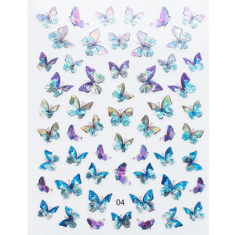 

Laser Butterfly 3D Nail Sticker Adhesive Nail Butterfly Decals Nail Stickers